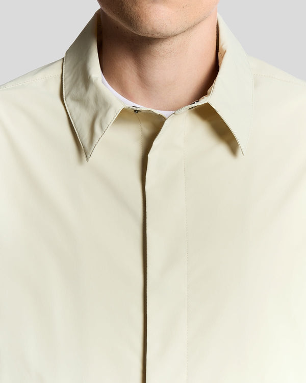 Lyle & Scott Water Resistant Nylon Overshirt Grey Taupe