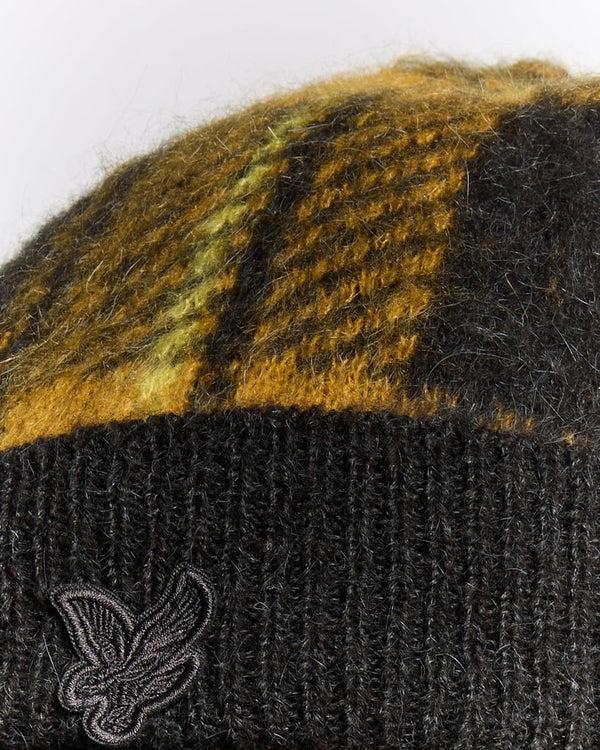 Lyle & Scott Wool Blend Tartan Beanie Anniversary Gold