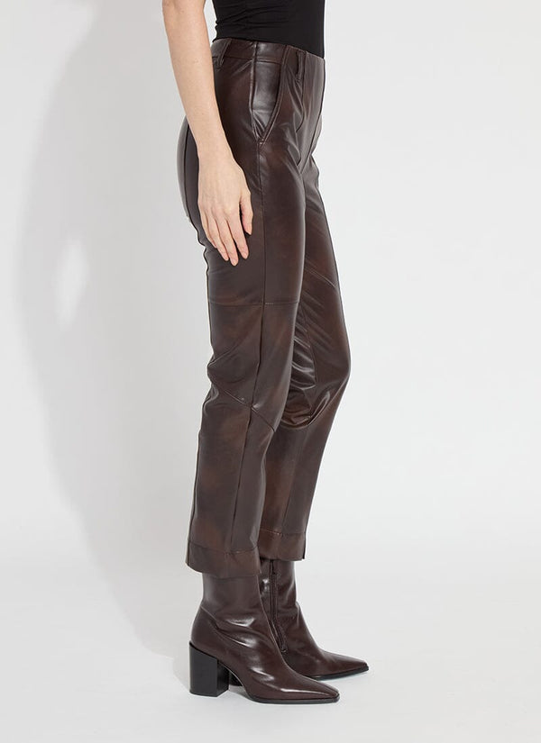 Lyssé Acro Vegan Leather Trouser (26" Inseam) Antique Brown