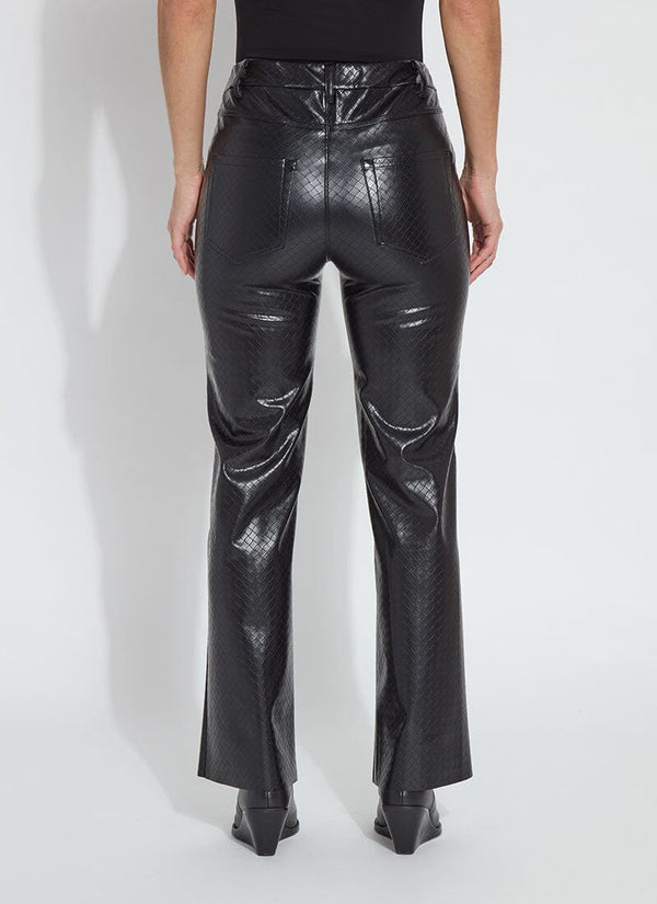 Lyssé Amara Straight Flare Pant (30" Inseam) Black Wicker Texture