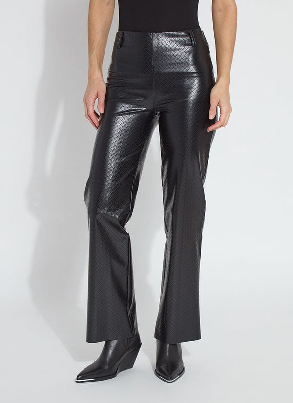 lyssé Amara Straight Flare Pant (30" Inseam) Black Wicker Texture
