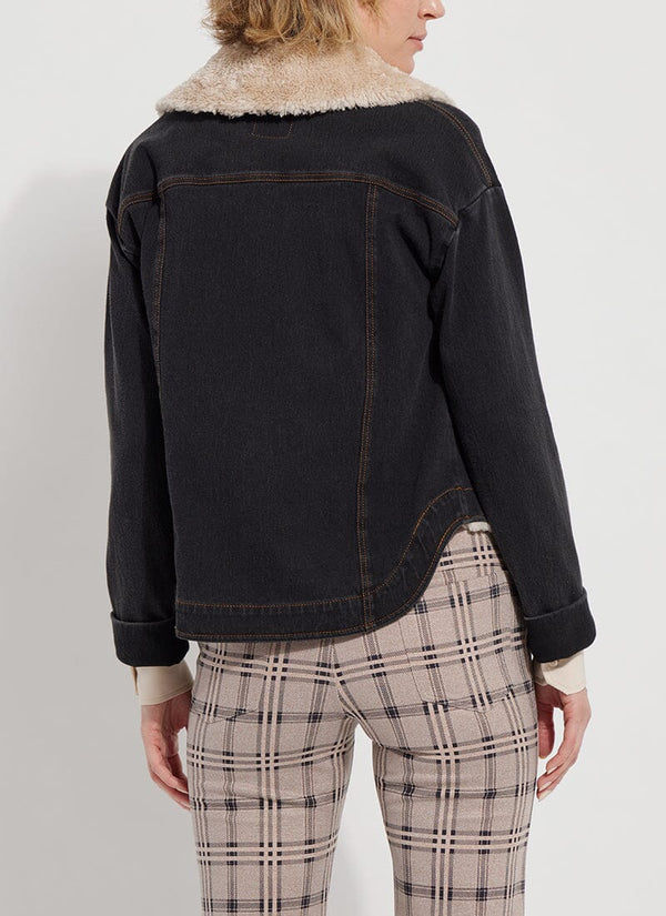 Lyssé Andi Denim Jacket W Sherpa Trim Midtown Black