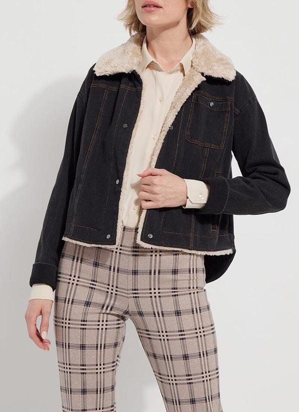 lyssé Andi Denim Jacket w Sherpa Trim Midtown Black