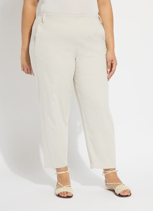 lyssé Anelise Barrel Trouser (Plus Size 26" Inseam) Oat