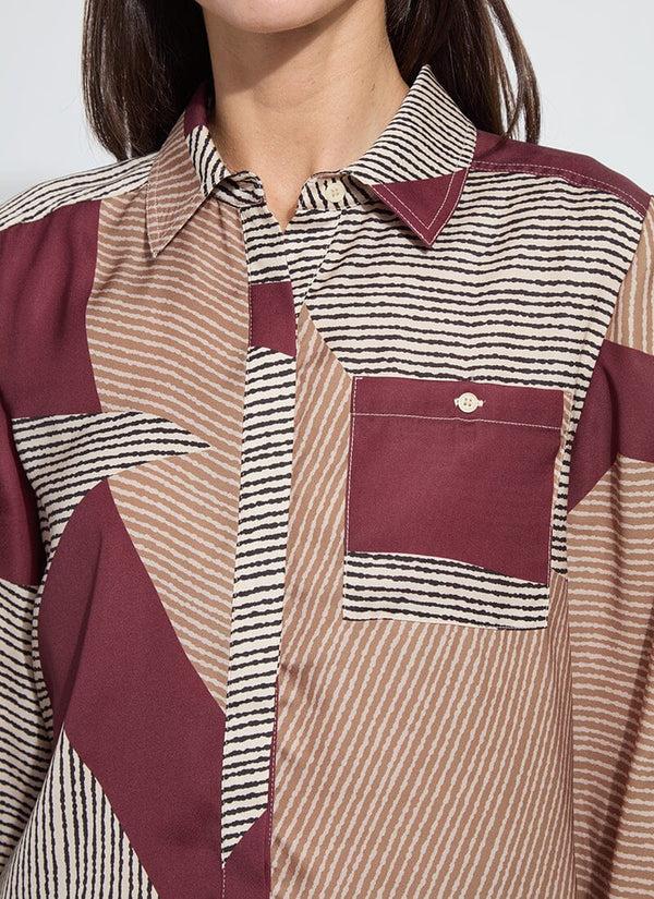 Lyssé Anish Elastic Cuff Shirt Blouse Robust Composition