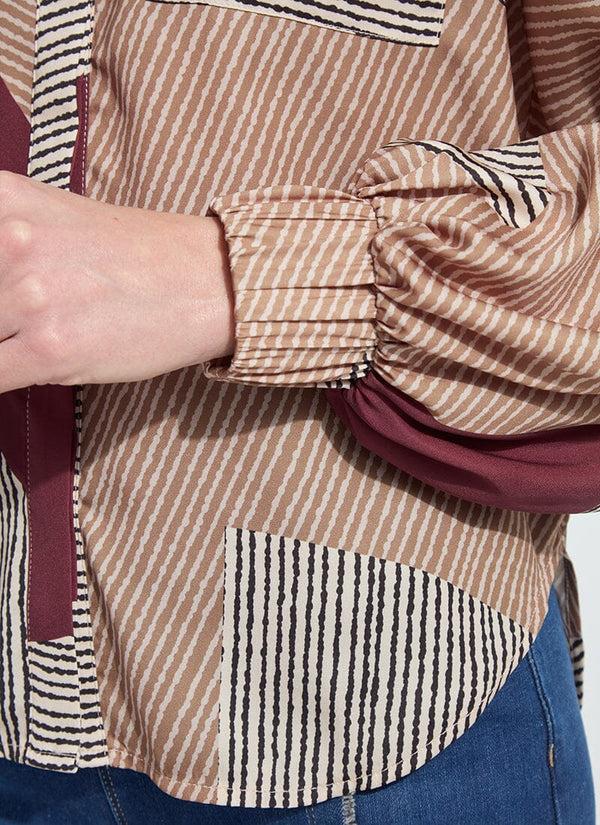 Lyssé Anish Elastic Cuff Shirt Blouse Robust Composition