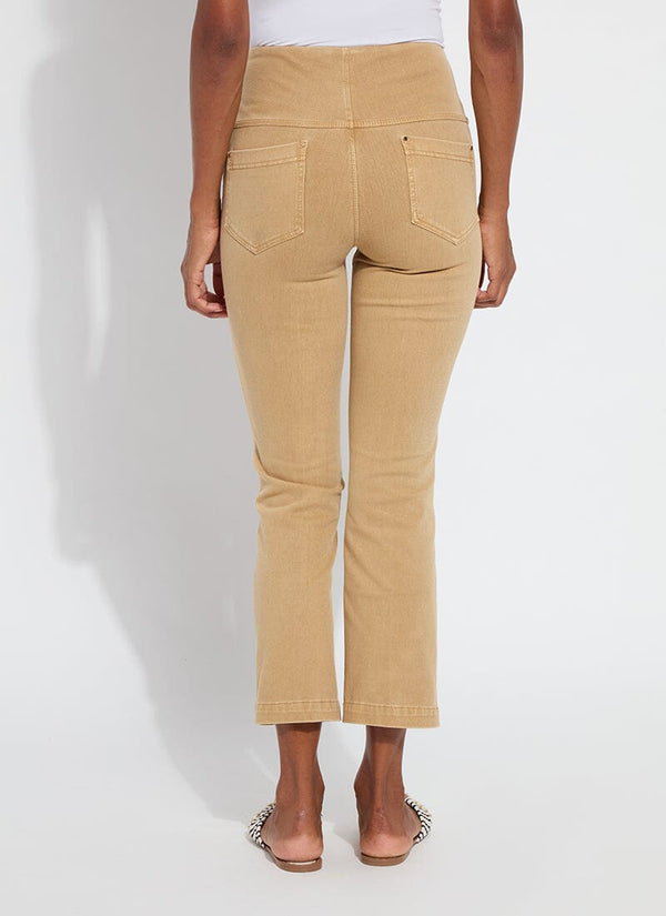 Lyssé Ankle Denim Baby Bootcut (27" Inseam) Antique Wash Tan