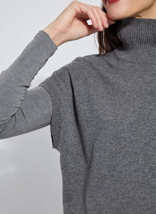Lyssé Arden Oversized Washable 100% Cashmere Sweater Vest Derby Grey
