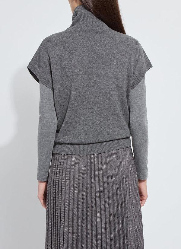 Lyssé Arden Oversized Washable 100% Cashmere Sweater Vest Derby Grey