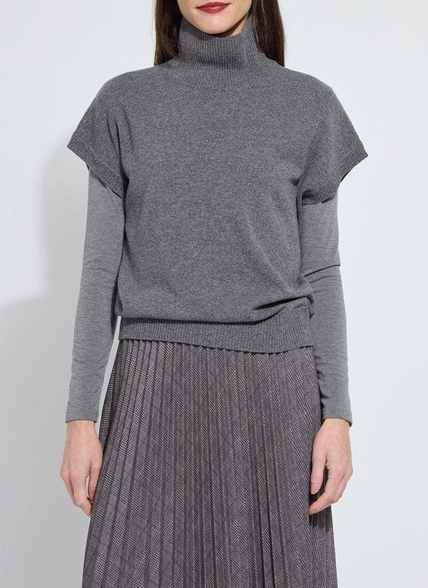 lyssé Arden Oversized Washable 100% Cashmere Sweater Vest Derby Grey