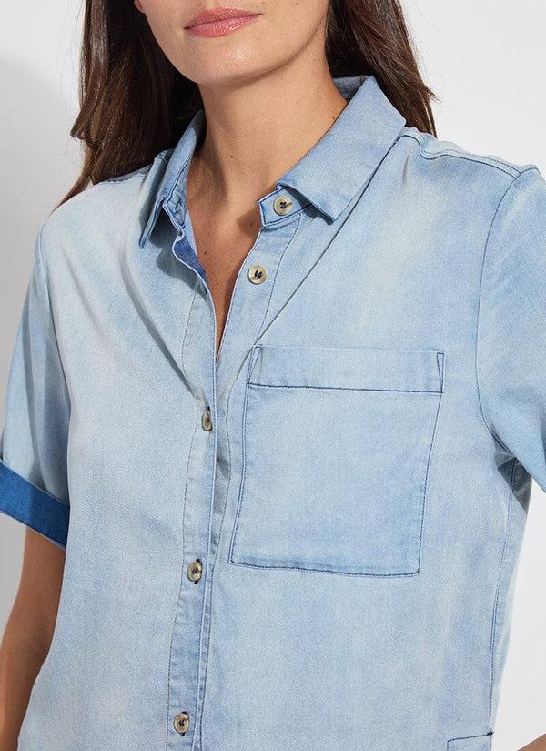 Lyssé Bianca St Chambray Short Sleeve Bleached Blue