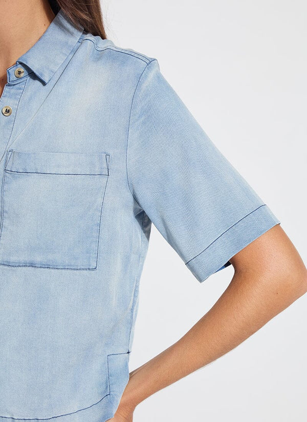 Lyssé Bianca St Chambray Short Sleeve Bleached Blue