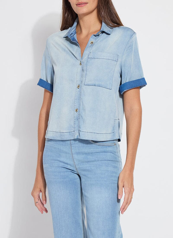 lyssé Bianca St Chambray Short Sleeve Bleached Blue