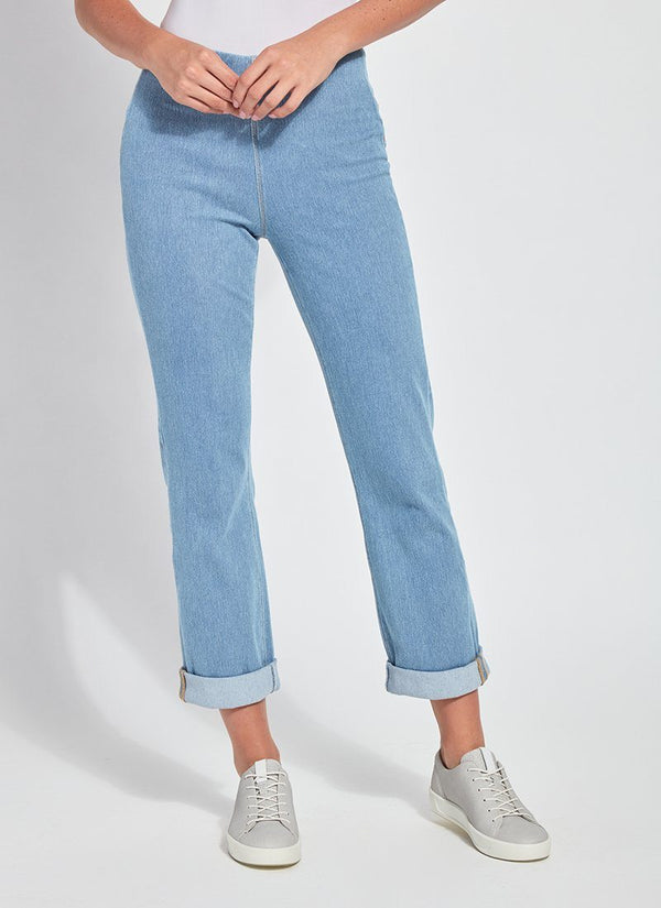 Lyssé Boyfriend Denim (26" Cuffed Inseam) Antique Wash Dark Gray