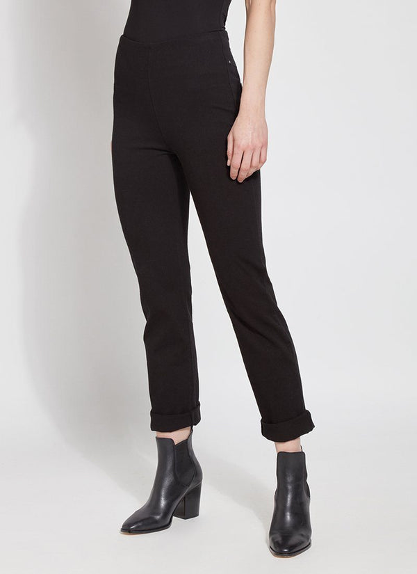 Lyssé Boyfriend Denim (26" Cuffed Inseam) Antique Wash Dark Gray
