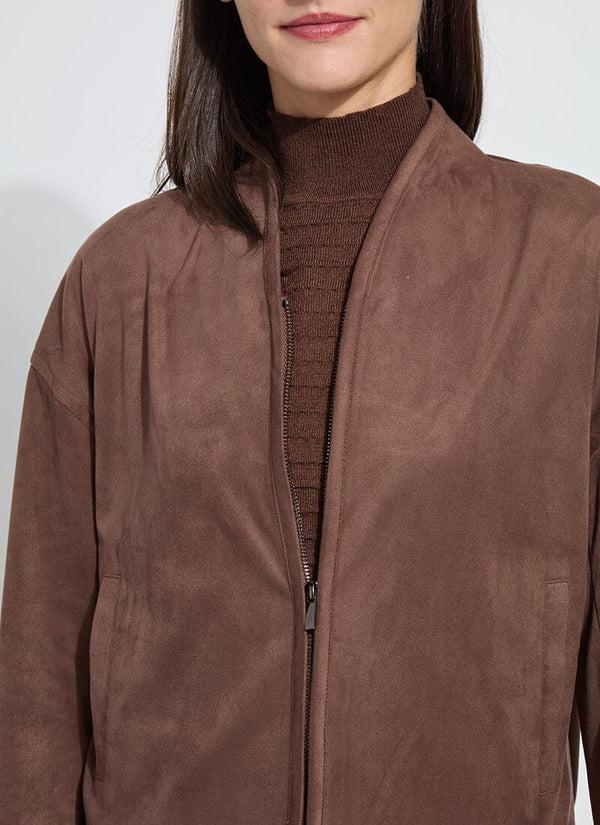 Lyssé Candence Fringe Vegan Suede Jacket Polished Wood