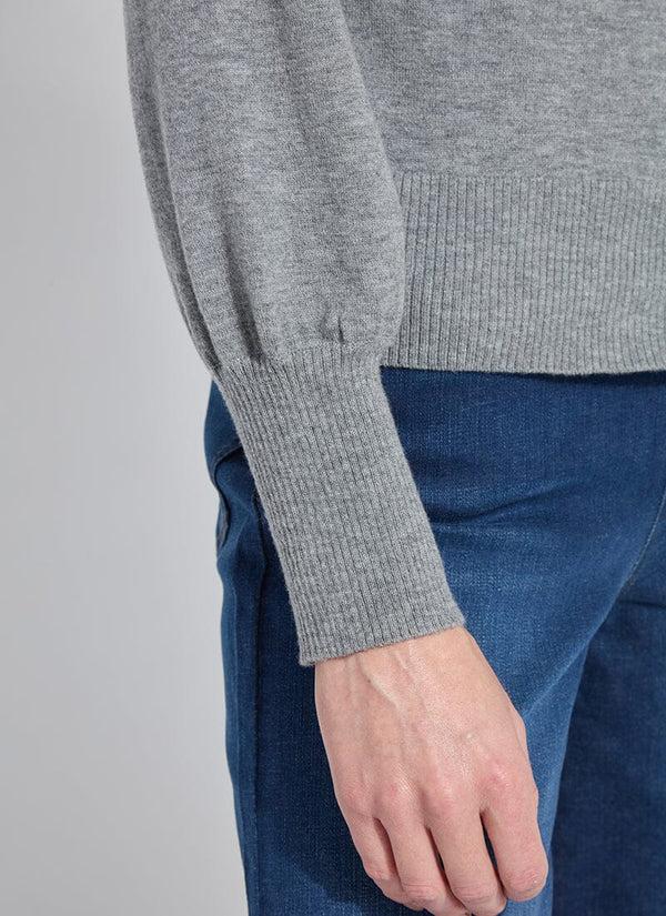 Lyssé Cosette Washable 100% Merino Wool Cardigan Heather Cloud