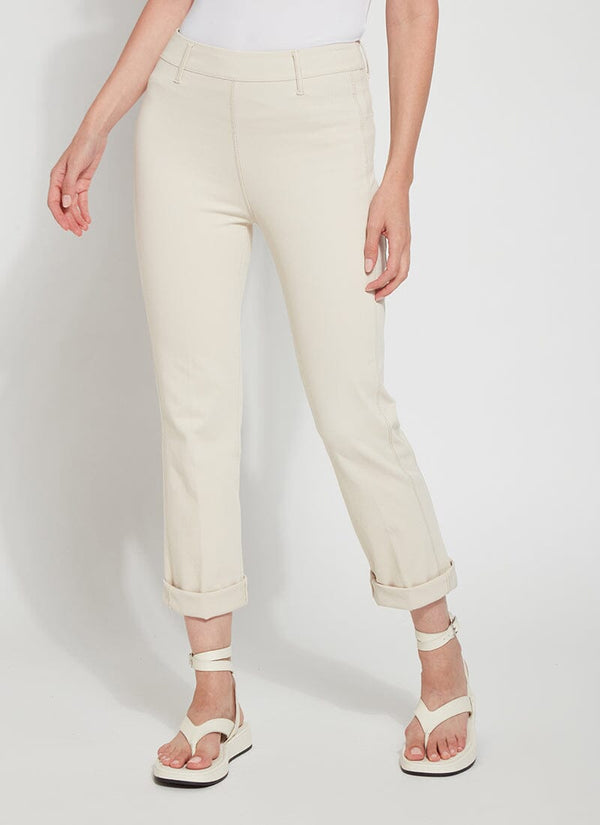 Lyssé Cropped Boyfriend Denim (24" Inseam Cuffed) Crisp Chino