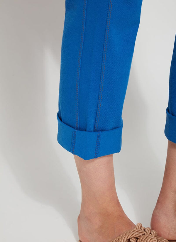 Lyssé Cropped Boyfriend Denim (24" Inseam Cuffed) Crisp Chino