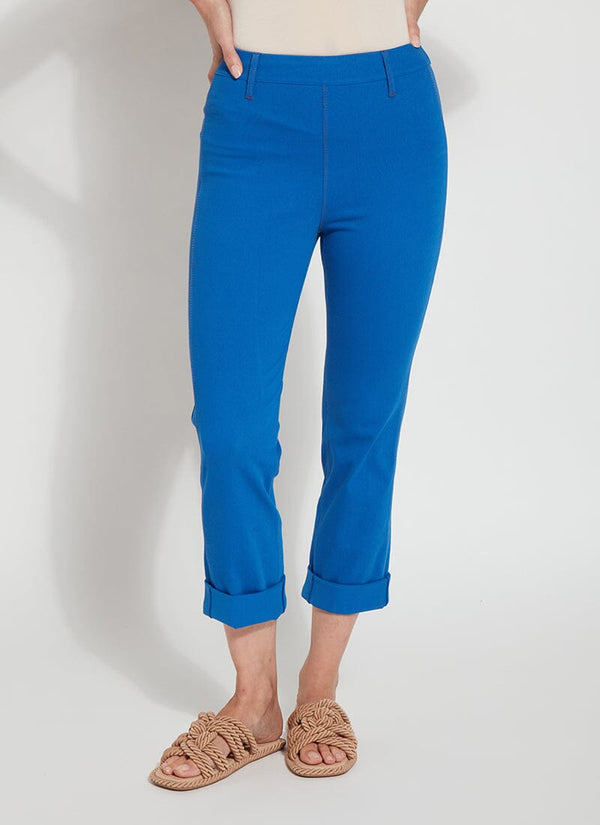 lyssé Cropped Boyfriend Denim (24" inseam Cuffed) Crisp Chino