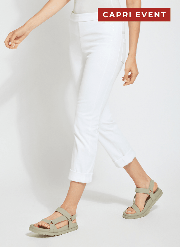 Lyssé Cropped Boyfriend Denim (24" Inseam Cuffed) Mid Wash