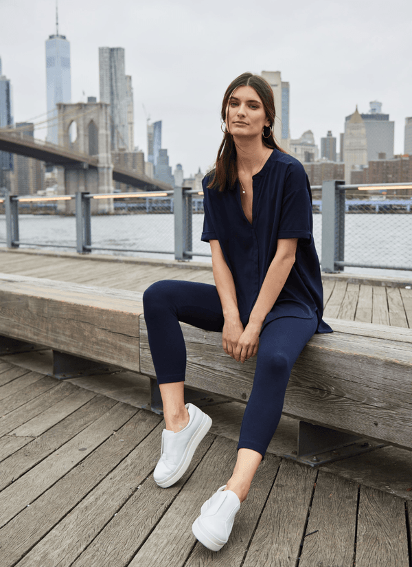 Lyssé Cropped Classic Cotton Legging (21.5" Inseam) Black