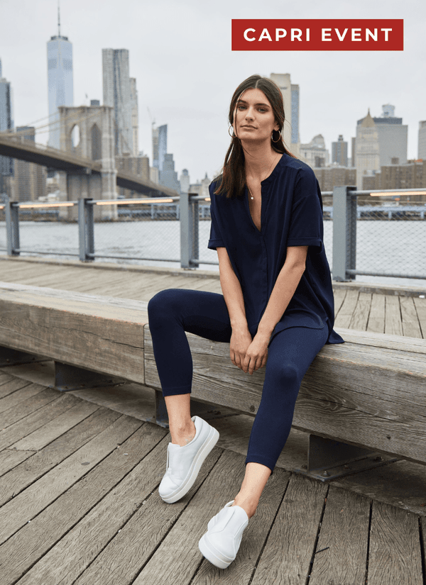 Lyssé Cropped Classic Cotton Legging (21.5" Inseam) Black