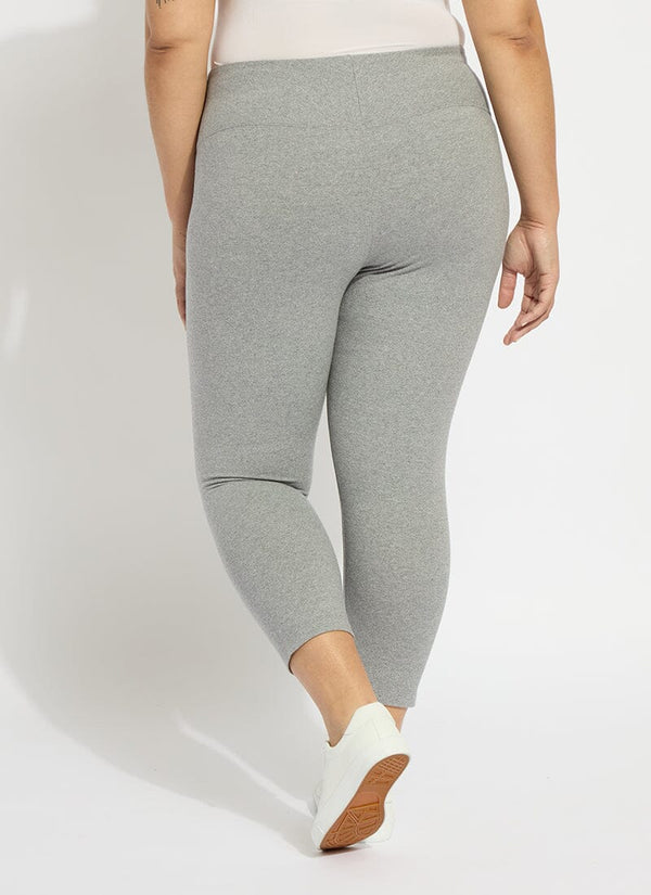 Lyssé Cropped Classic Cotton Legging (Plus Size 21.5" Inseam) Grey Melange