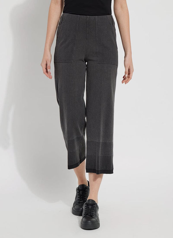 lyssé Cropped Wide Leg Denim (25" Inseam) Gradient Charcoal