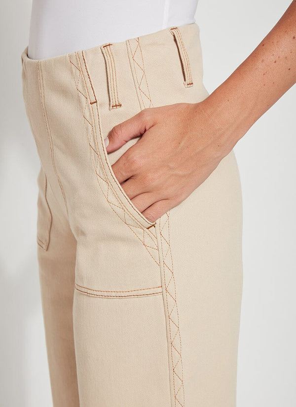 Lyssé Cropped Zig Zag Denim Wide Leg - Arizona Sand (25" Inseam) Arizona Sand