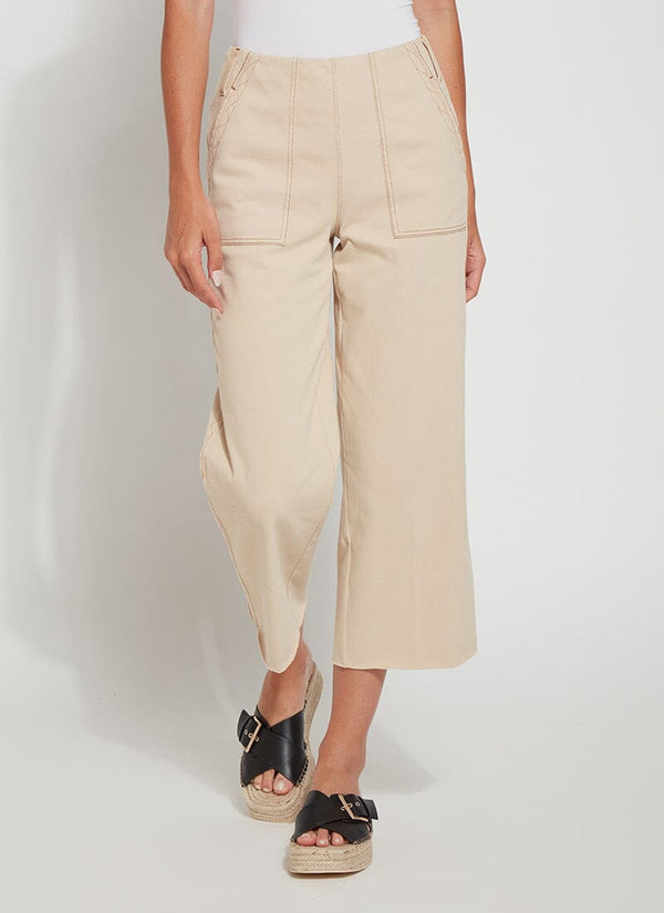 lyssé Cropped Zig Zag Denim Wide Leg - Arizona Sand (25" Inseam) Arizona Sand
