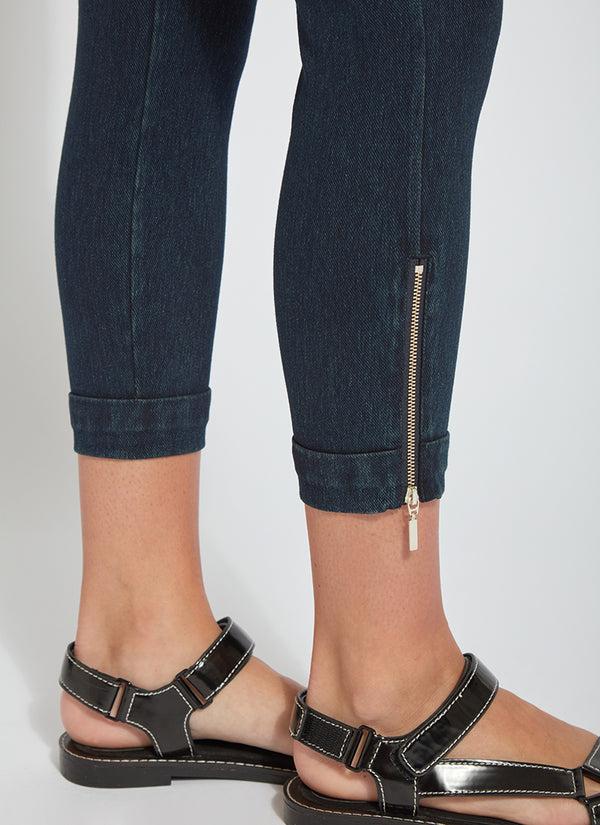 Lyssé Cropped Zip Hem Denim - Indigo (24" Inseam) Indigo