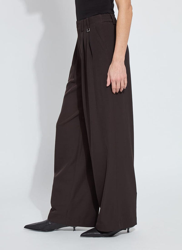 Lyssé Darcy Pleated Wide Leg Trouser Double Espresso