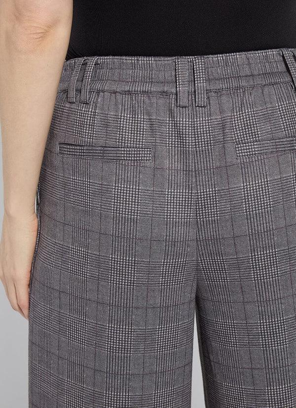 Lyssé Darcy Ponte Pleated Wide Leg Trouser London Glen Plaid