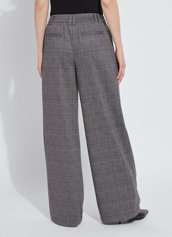 Lyssé Darcy Ponte Pleated Wide Leg Trouser London Glen Plaid