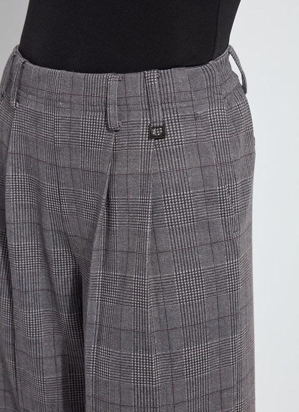 Lyssé Darcy Ponte Pleated Wide Leg Trouser London Glen Plaid