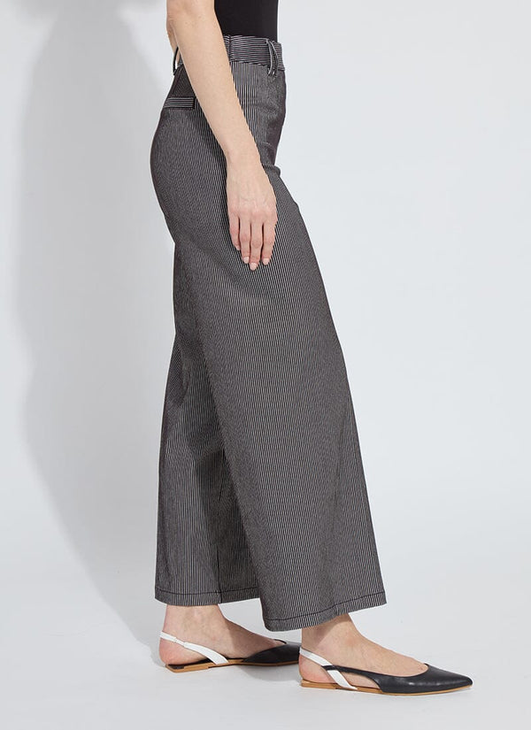 Lyssé Darlene Hi Waist Wide Leg Denim Black Sheen Line