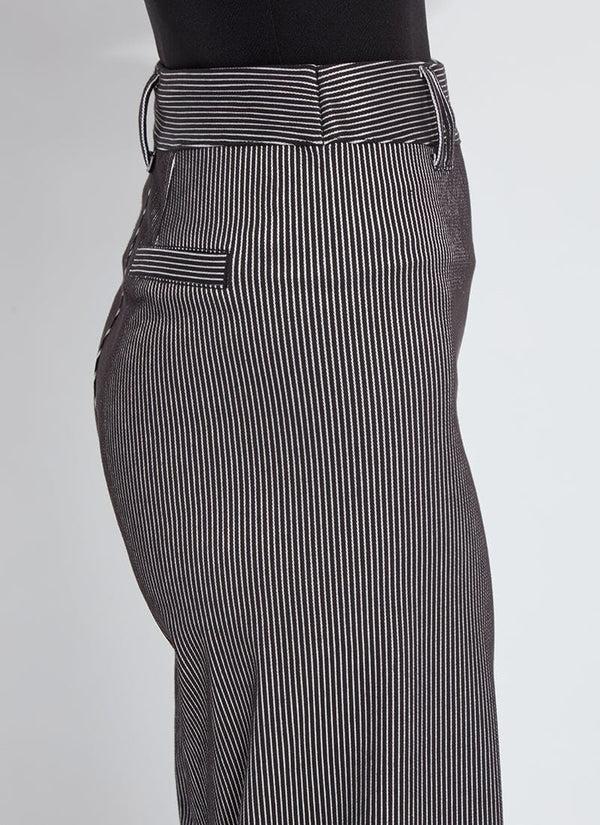 Lyssé Darlene Hi Waist Wide Leg Denim Black Sheen Line