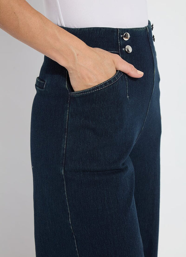 Lyssé Dion Sailor Crop Palazzo Denim (25" Inseam) Indigo