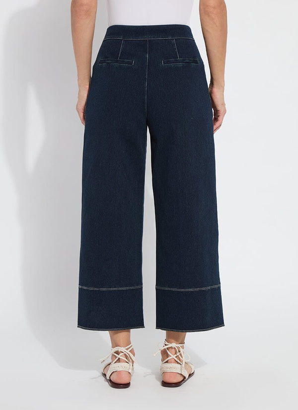Lyssé Dion Sailor Crop Palazzo Denim (25" Inseam) Indigo