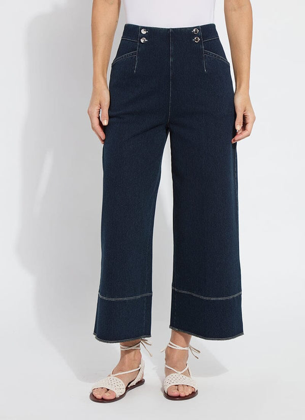 lyssé Dion Sailor Crop Palazzo Denim (25" Inseam) Indigo