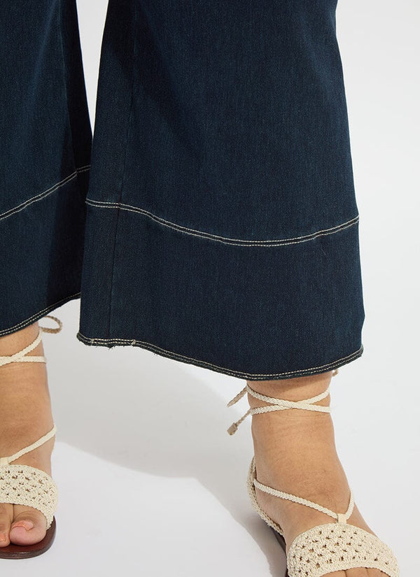 Lyssé Dion Sailor Crop Palazzo Denim (Plus Size 25" Inseam) Indigo