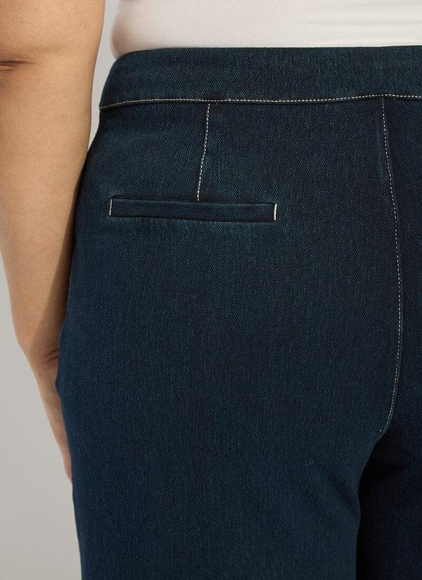 Lyssé Dion Sailor Crop Palazzo Denim (Plus Size 25" Inseam) Indigo