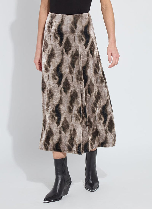 Lyssé Dominique St Velvet Pleated Skirt Abstract Obsession