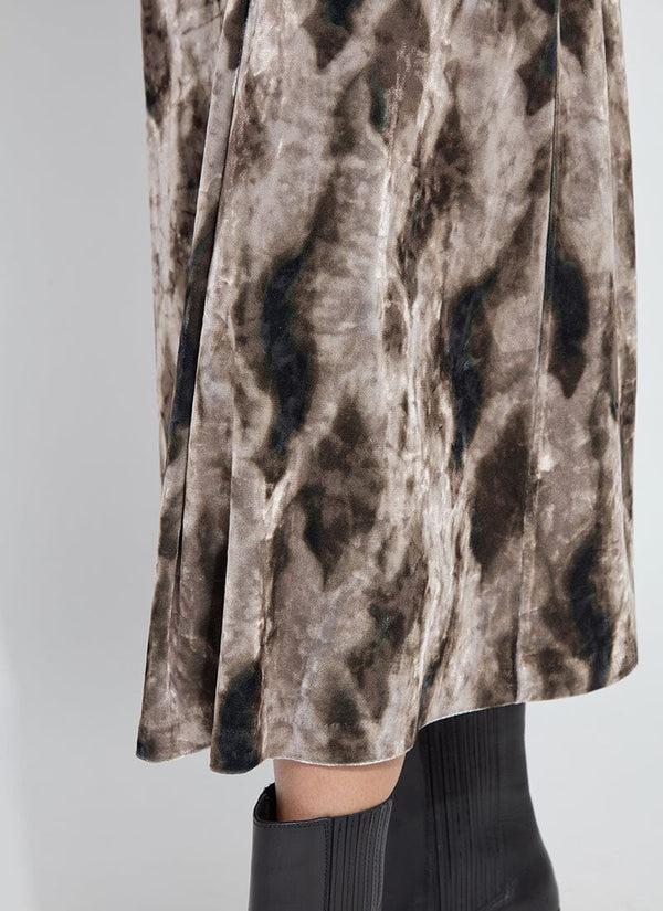 Lyssé Dominique St Velvet Pleated Skirt Abstract Obsession