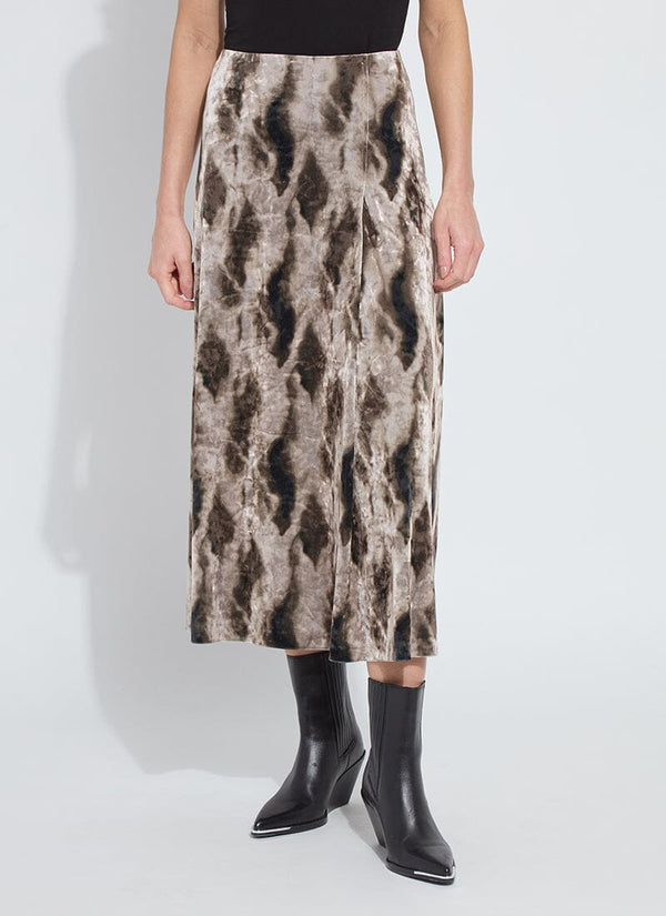 lyssé Dominique St Velvet Pleated Skirt Abstract Obsession