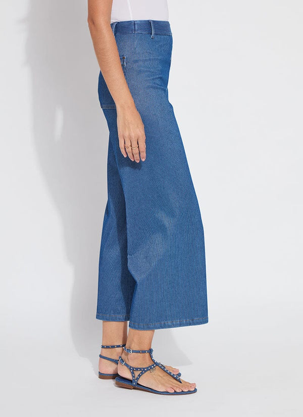 Lyssé Erin Hi Waist Wide Leg Denim (28" Inseam) Mid Wash Sheen