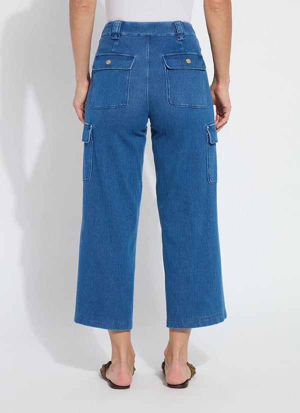 Lyssé Erin West Utility Wide Leg Crop (26" Inseam) Mid Wash