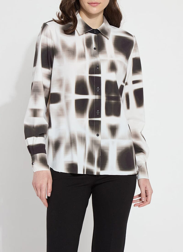 Lyssé Fashion Connie Slim Button Down Undulating Lines