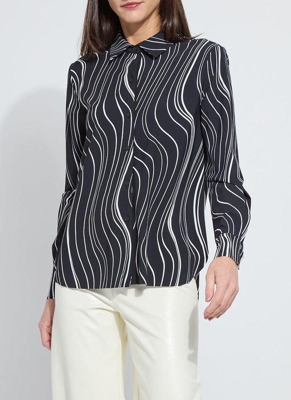 lyssé Fashion Connie Slim Button Down Undulating Lines